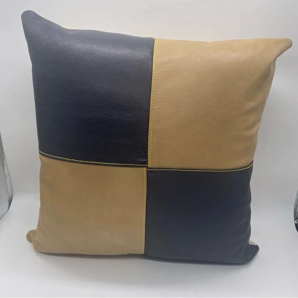NEW Real Leather Luxury Pillow Cover (Insert not Include ).Size 18x18.